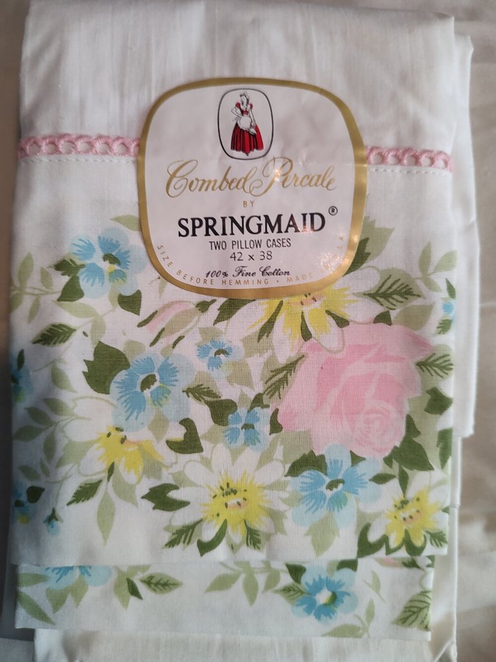 Vintage but New with labels Springmaid Percale Pillowcases